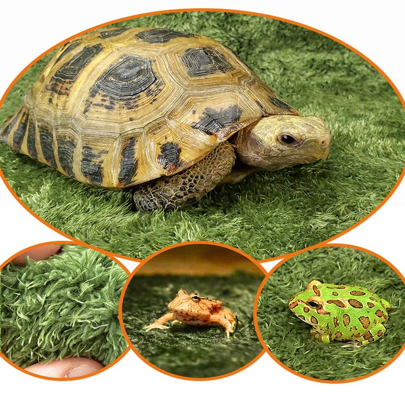 kathson 2pcs Reptile Carpet Terrarium Liner Tortoise Bedding Reptile Substrate Liner Mat Pet Cage Mats Supplies for Lizard Snake Bearded Dragon Gecko Chameleon Turtle Iguana (11.81 X 7.87 in) - Image 3